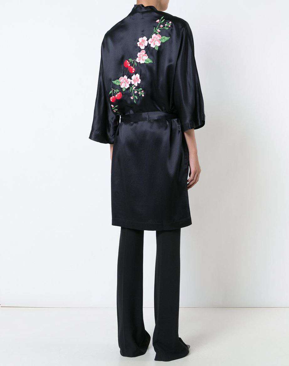 ANINE BING EMBROIDERED KIMONO COAT XSMALL