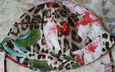 ROBERTO CAVALLI BABY LEOPARD AND CHERRY PRINT HAT 6 MONTHS