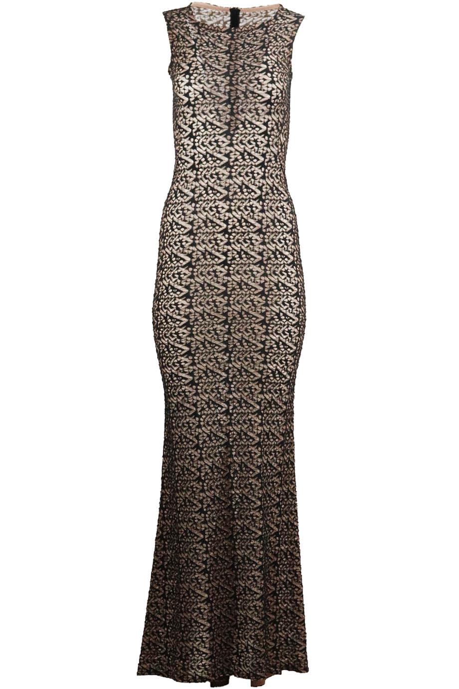 AZZEDINE ALAÏA MACRAMÉ LACE MAXI DRESS FR 38 UK 10