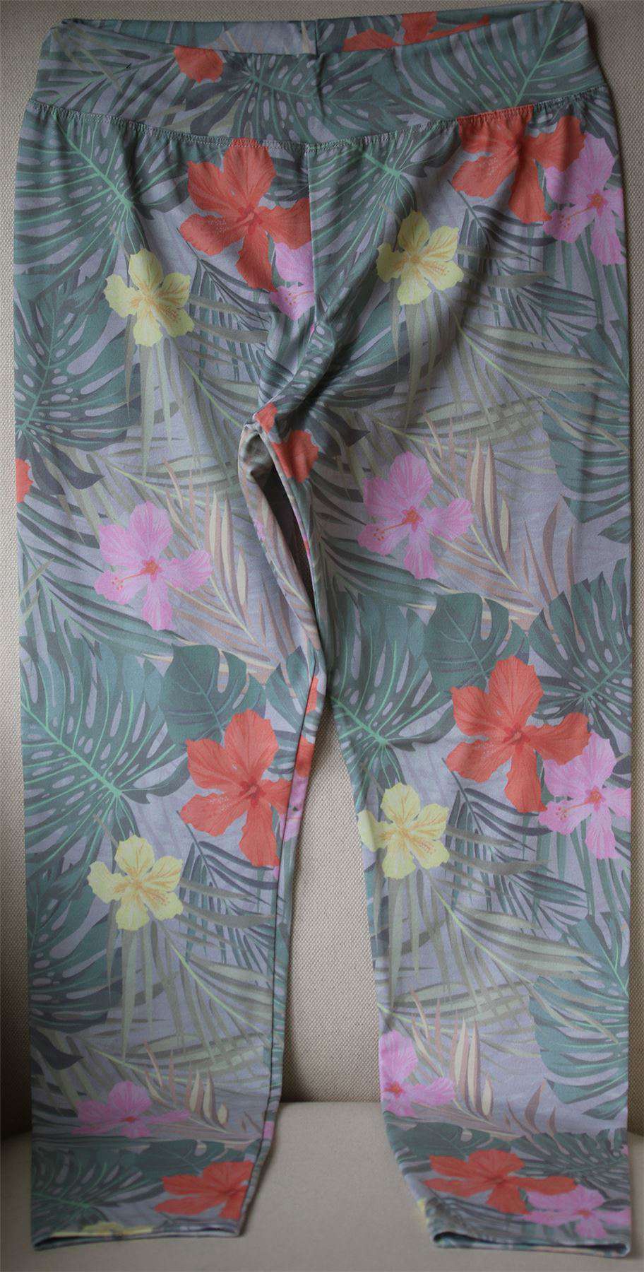 SUNDRY FLORAL AND PALM PRINT SKINNY SWEATPANTS MEDIUM