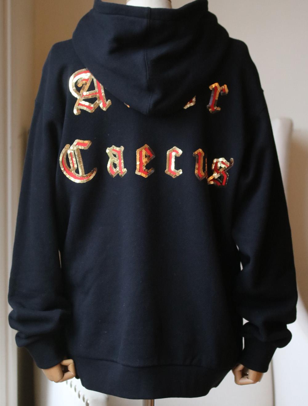 GUCCI SEQUIN EMBELLISHED COTTON JERSEY HOODIE MEDIUM