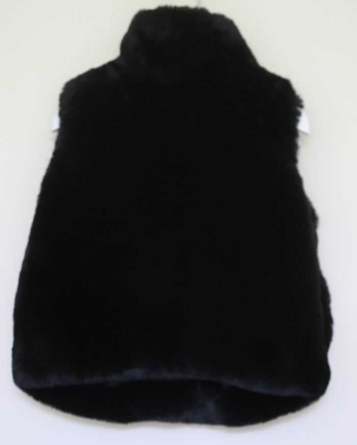 MILLY MINIS GIRLS BLACK FAUX FUR GILET 4 YEARS