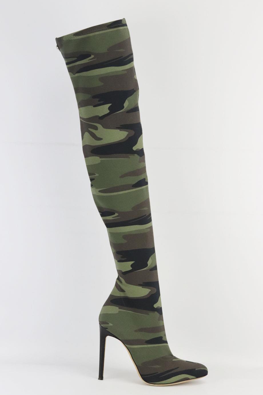 Over the sale knee camouflage boots