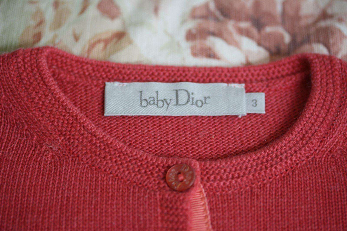 BABY DIOR RASPBERRY PINK KNITTED CARDIGAN 3 MONTHS