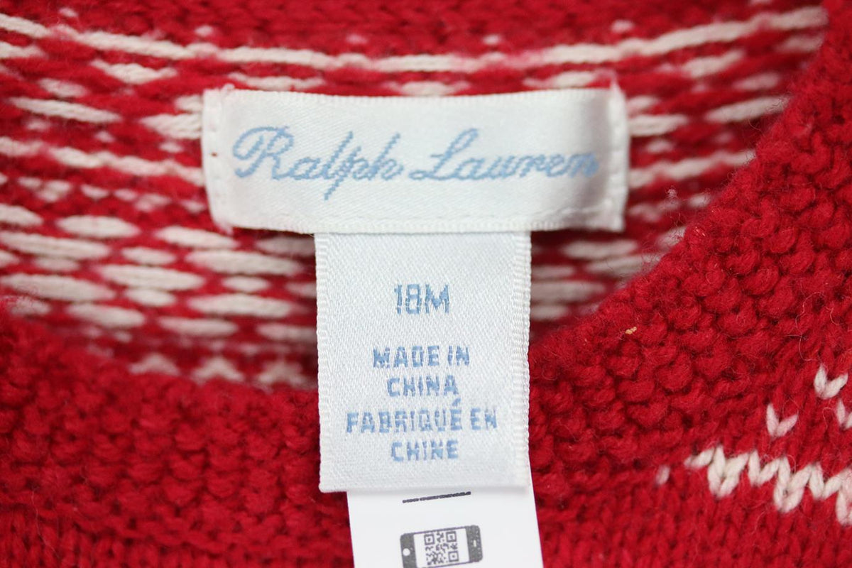 RALPH LAUREN BABY GIRLS KNITTED JUMPER 18 MONTHS