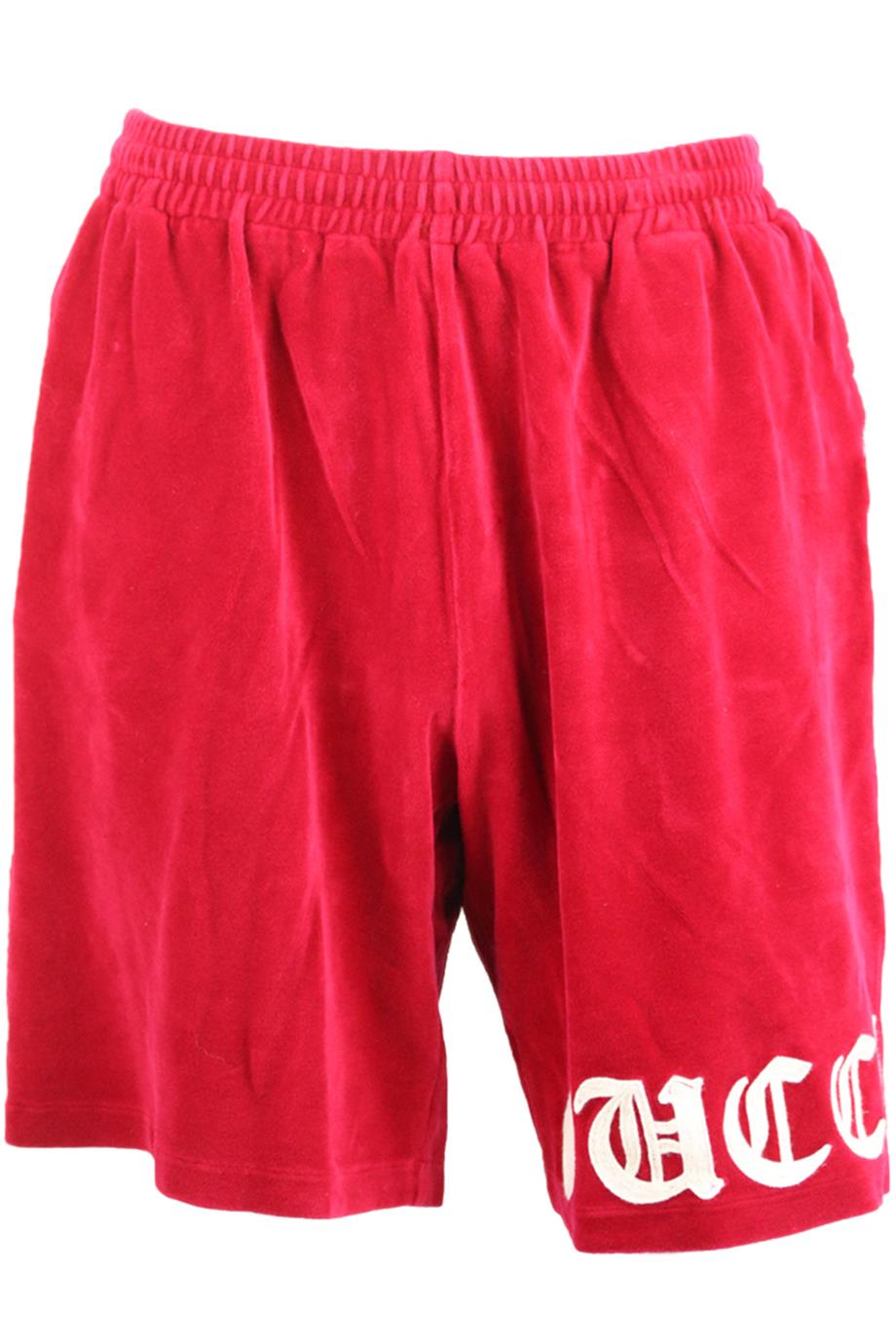GUCCI MEN'S EMBROIDERED VELVET SHORTS LARGE