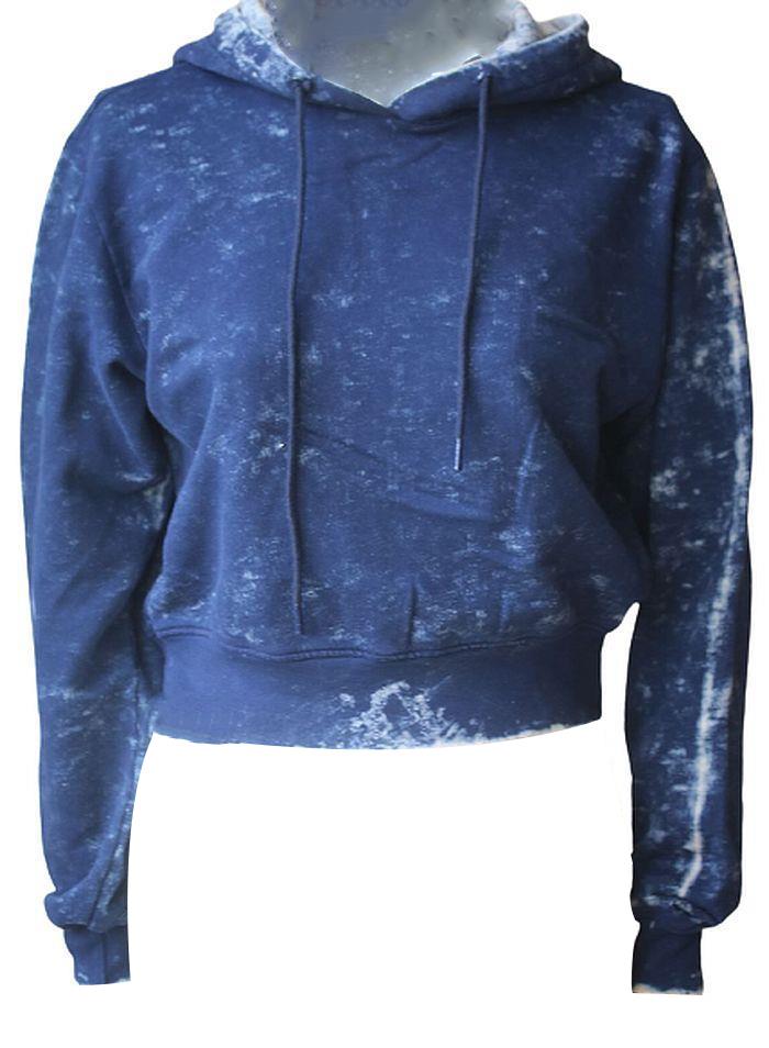 COTTON CITIZEN MILAN CROPPED PULLOVER NAVY HOODIE XSMALL