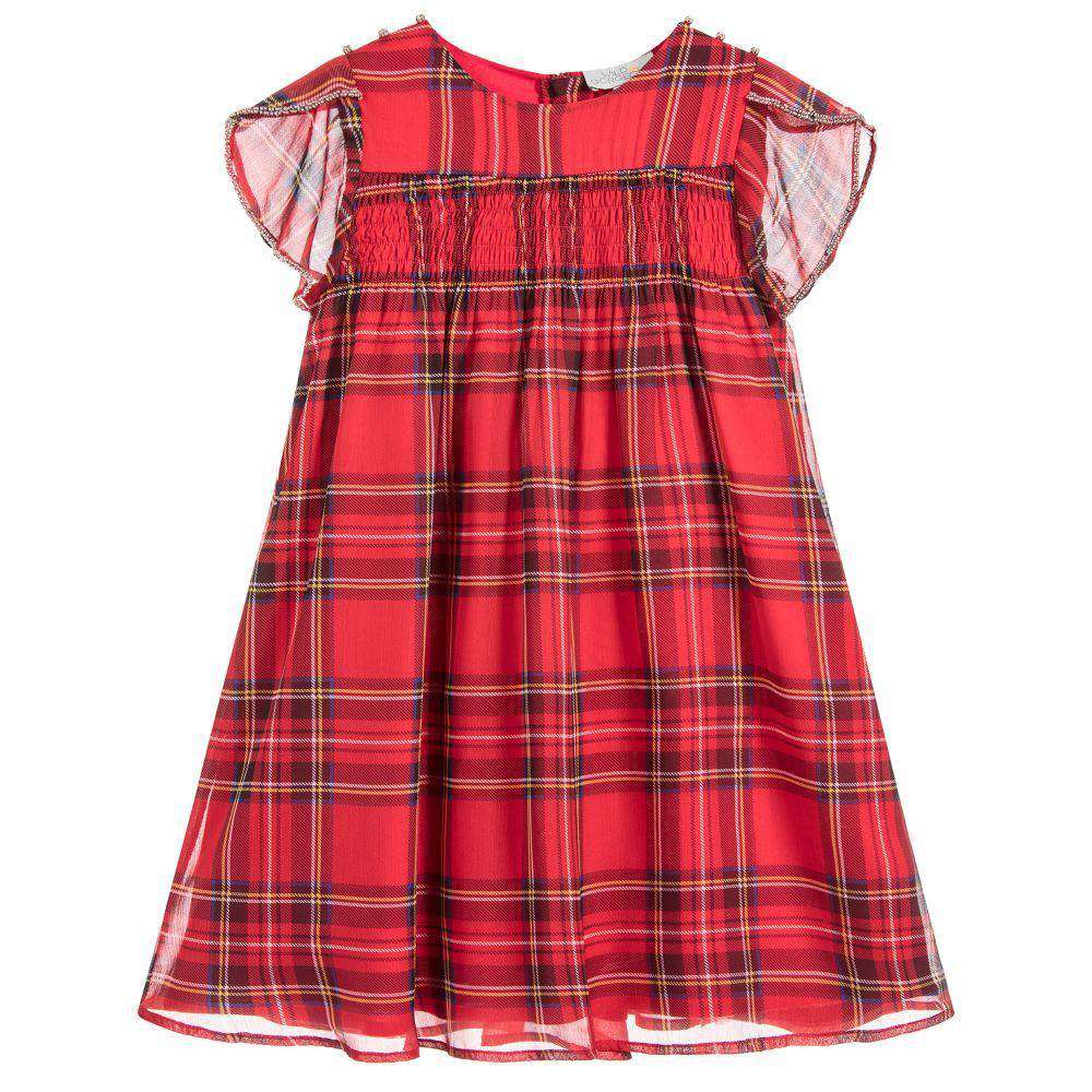 WILD AND GORGEOUS KIDS GIRLS TARTAN CHIFFON DRESS 4-5 YEARS