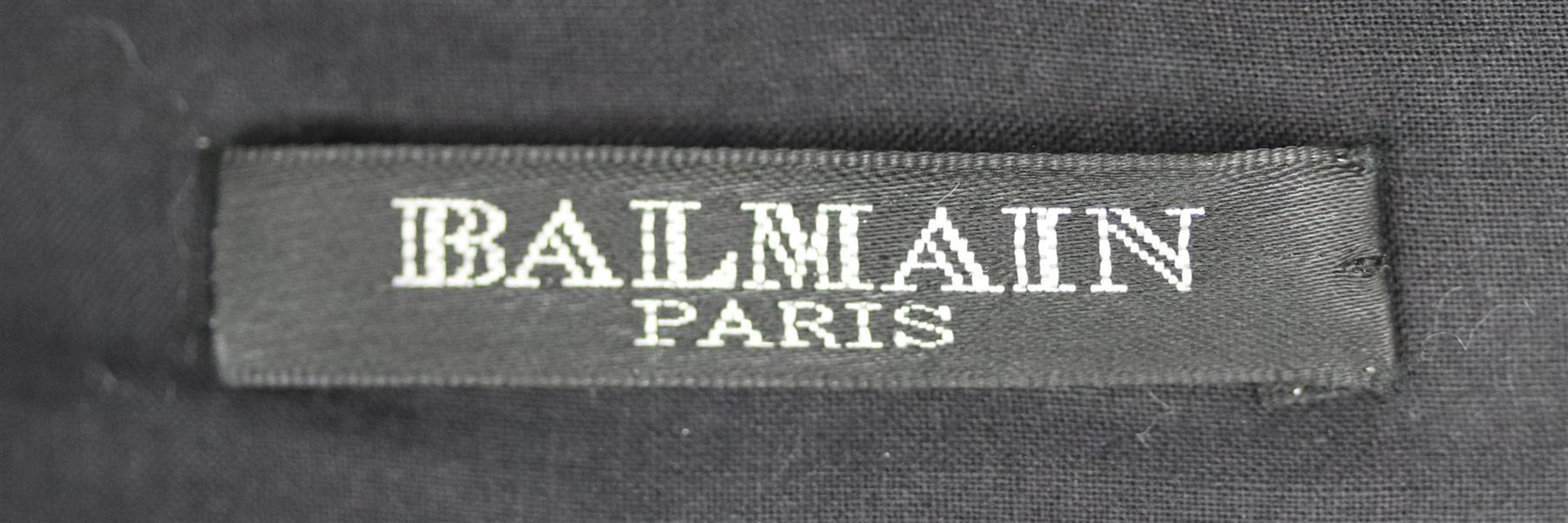 BALMAIN EMBELLISHED SILK MINI DRESS FR 40 UK 12