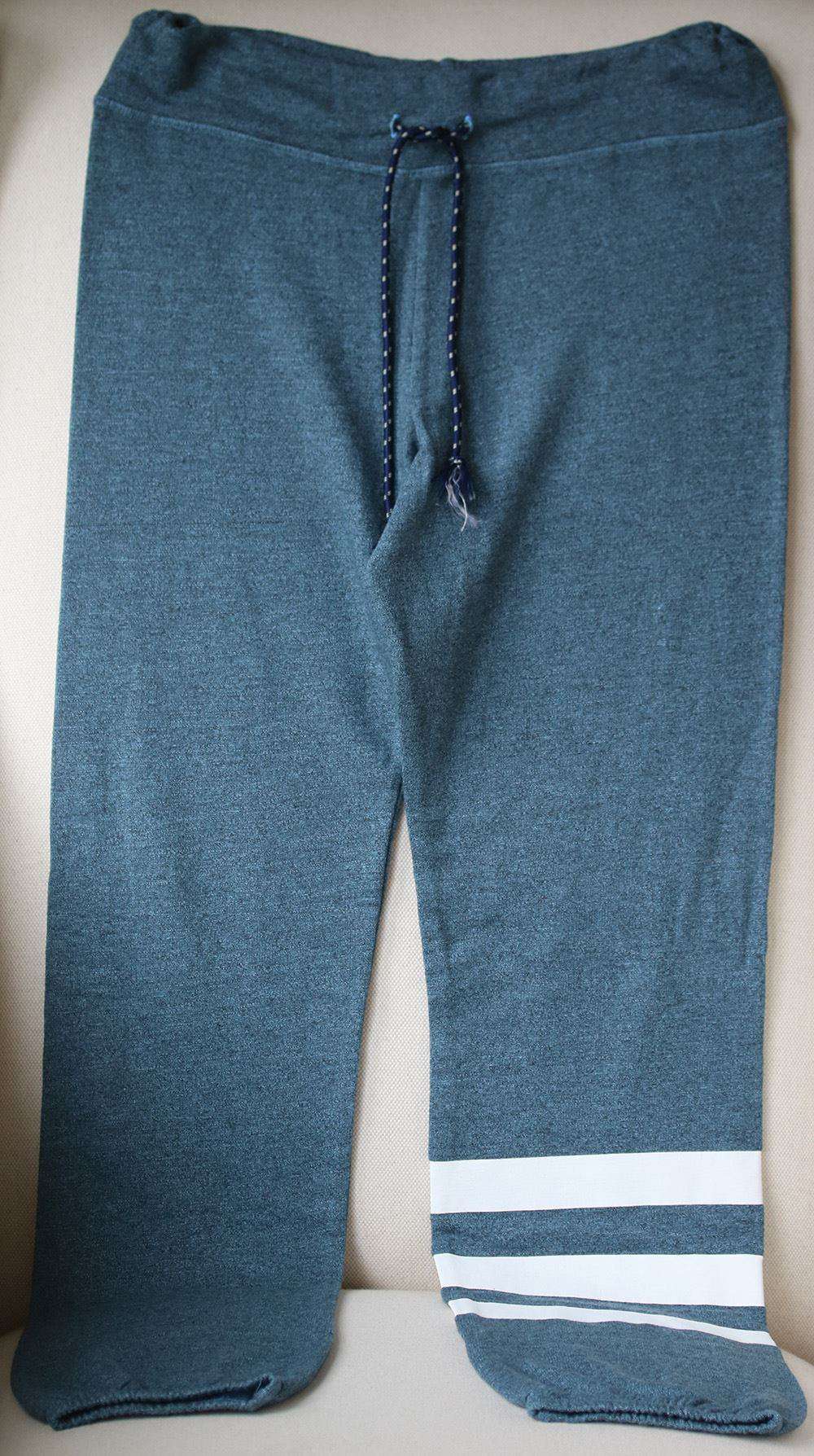 SUNDRY COZY STRIPE BLUE SWEATPANTS MEDIUM