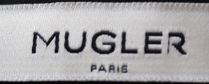 MUGLER LAYERED EYELET MINI DRESS FR 38 UK 10