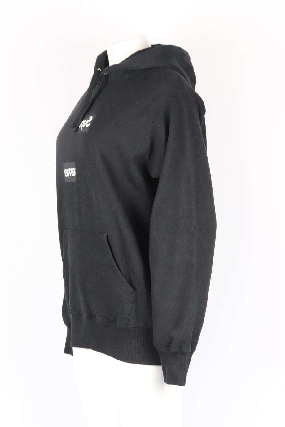 SUPREME + COMME DES GARÇONS 2018 LOGO PRINTED COTTON JERSEY HOODIE MEDIUM