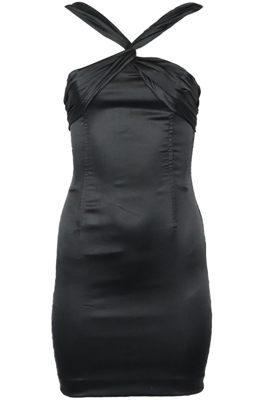 DOLCE AND GABBANA STRETCH SATIN MINI DRESS IT 40 UK 8