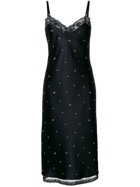 ALEXANDER WANG EMBELLISHED SATIN SLIP DRESS US 2 UK 6
