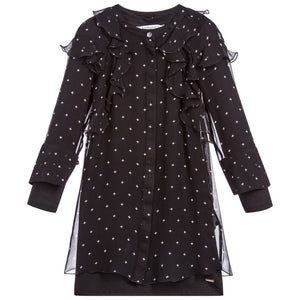 GIVENCHY GIRLS BLACK SILK VOILE DRESS 5 YEARS