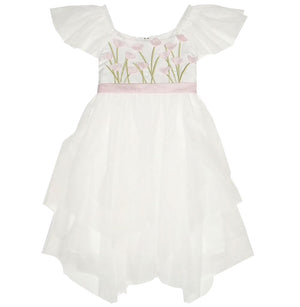 KATE MACK AND BISCOTTI KIDS GIRLS FLORAL TULLE DRESS 6 YEARS