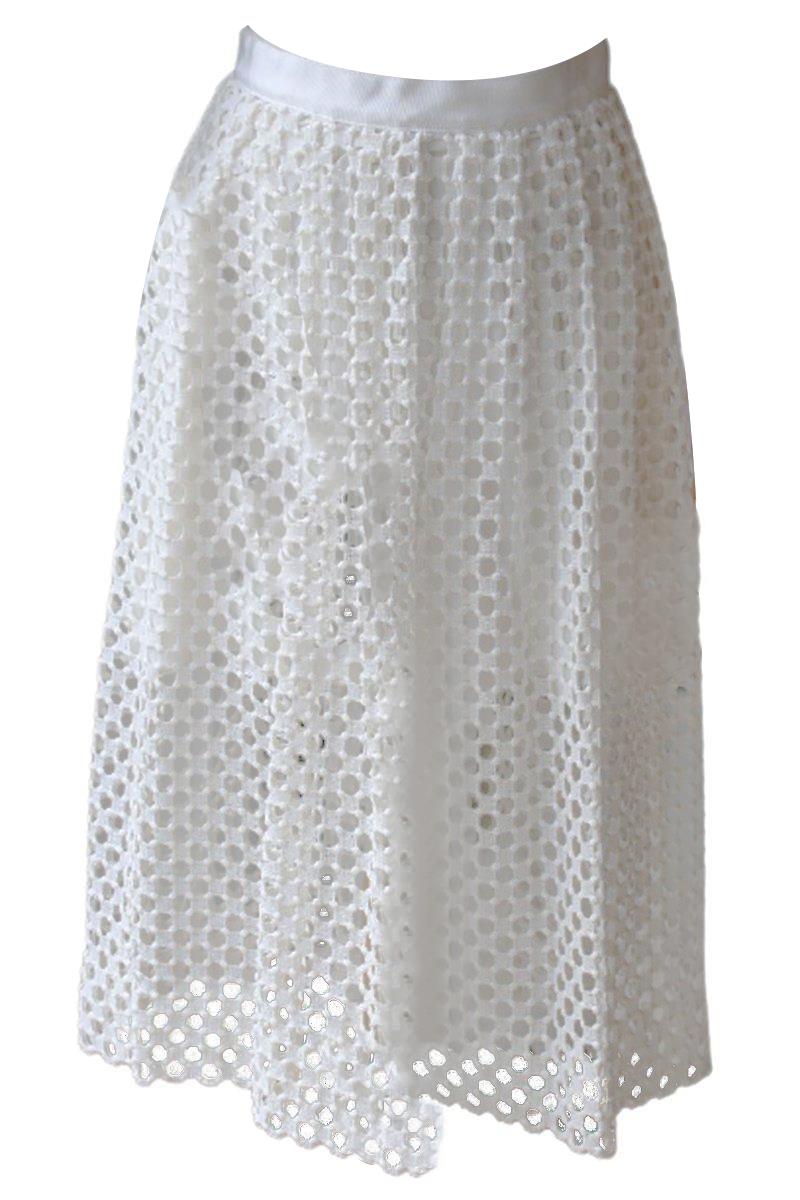 LELA ROSE CROCHETED LACE MIDI SKIRT US 2 UK 6