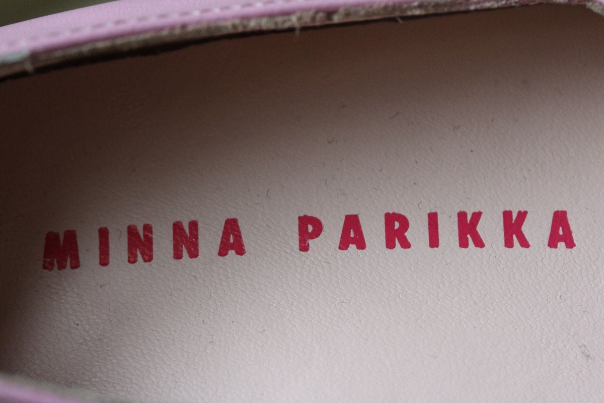 MINNA PARIKKA MINI BABY GIRLS PINK AND WHITE LEATHER BUNNY EARS SHOES EU 24 UK 6