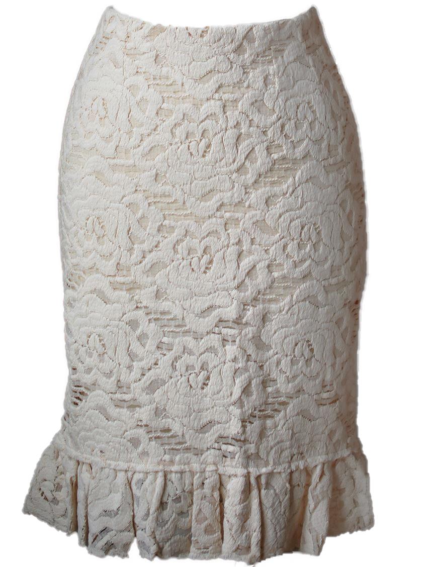 DOLCE AND GABBANA STRETCH KNIT LACE SKIRT IT 40 UK 8