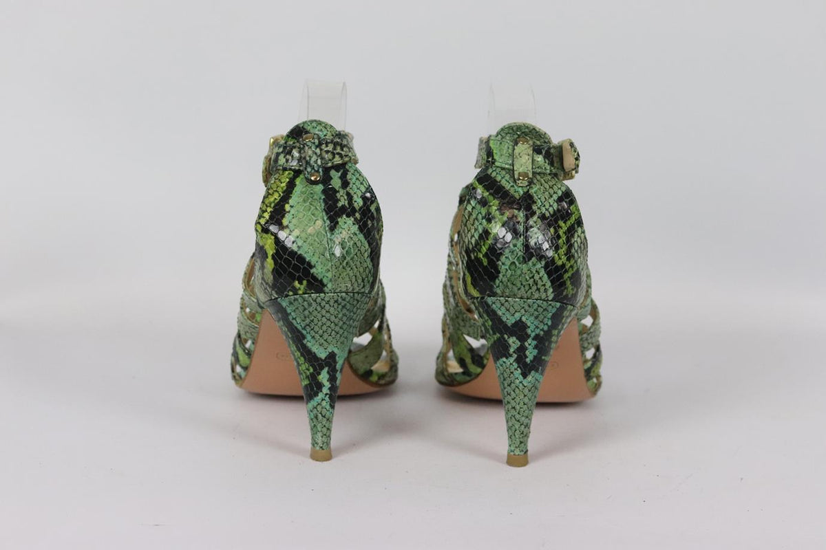COACH CUTOUT PYTHON EFFECT LEATHER SANDALS EU 39 UK 6 US 9