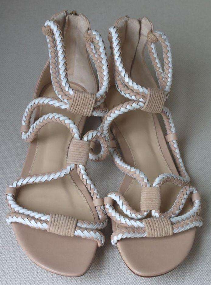 ALEXANDRE BIRMAN BRAIDED TWO TONE FLAT SANDALS EU 38 UK 5