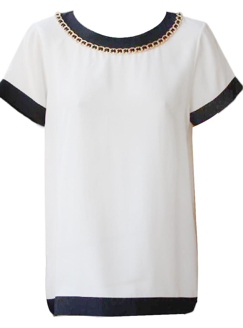 MOSCHINO IVORY CHAIN TRIM TOP IT 42 UK 10