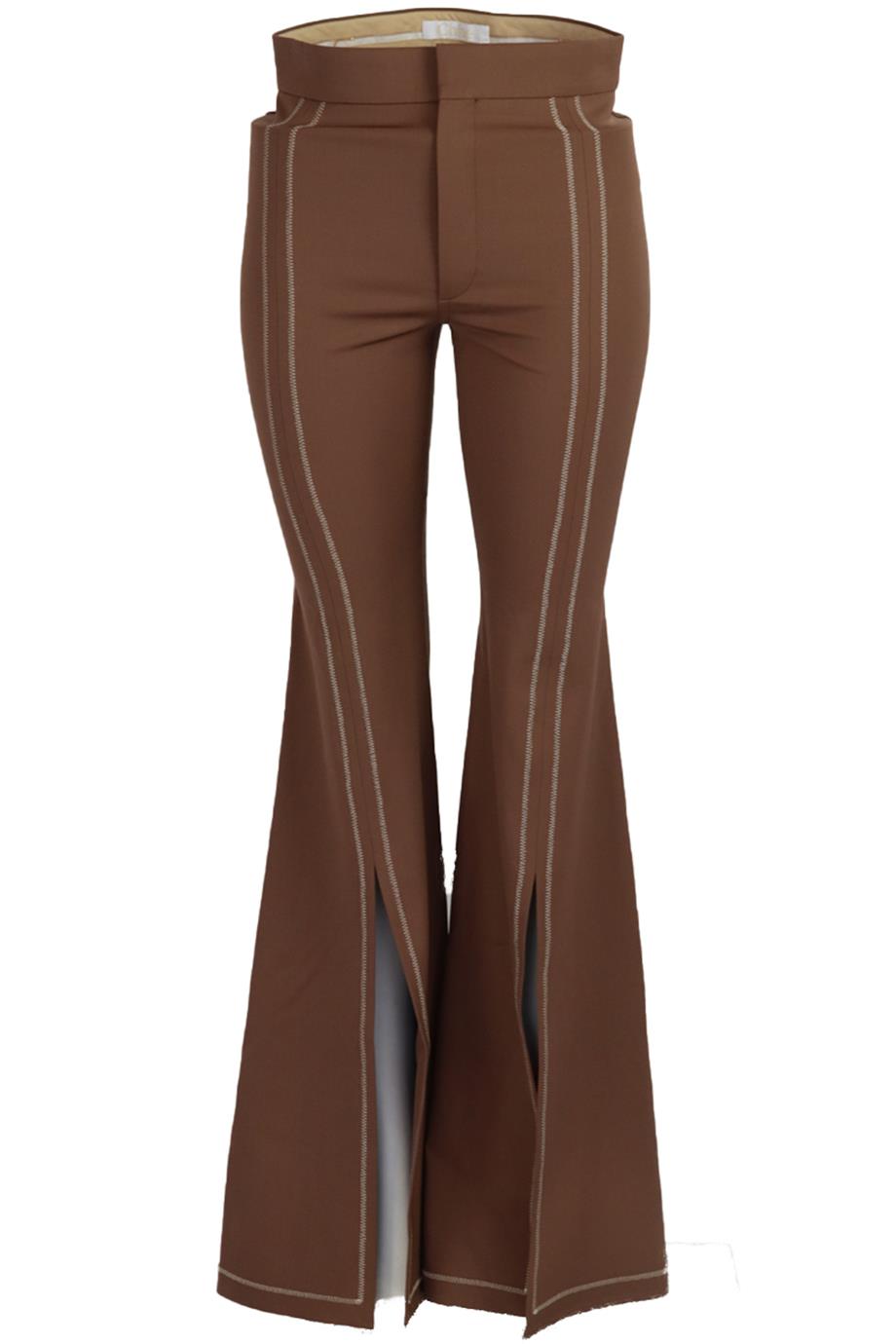 CHLOÉ HIGH RISE STRETCH WOOL FLARED PANTS FR 34 UK 6