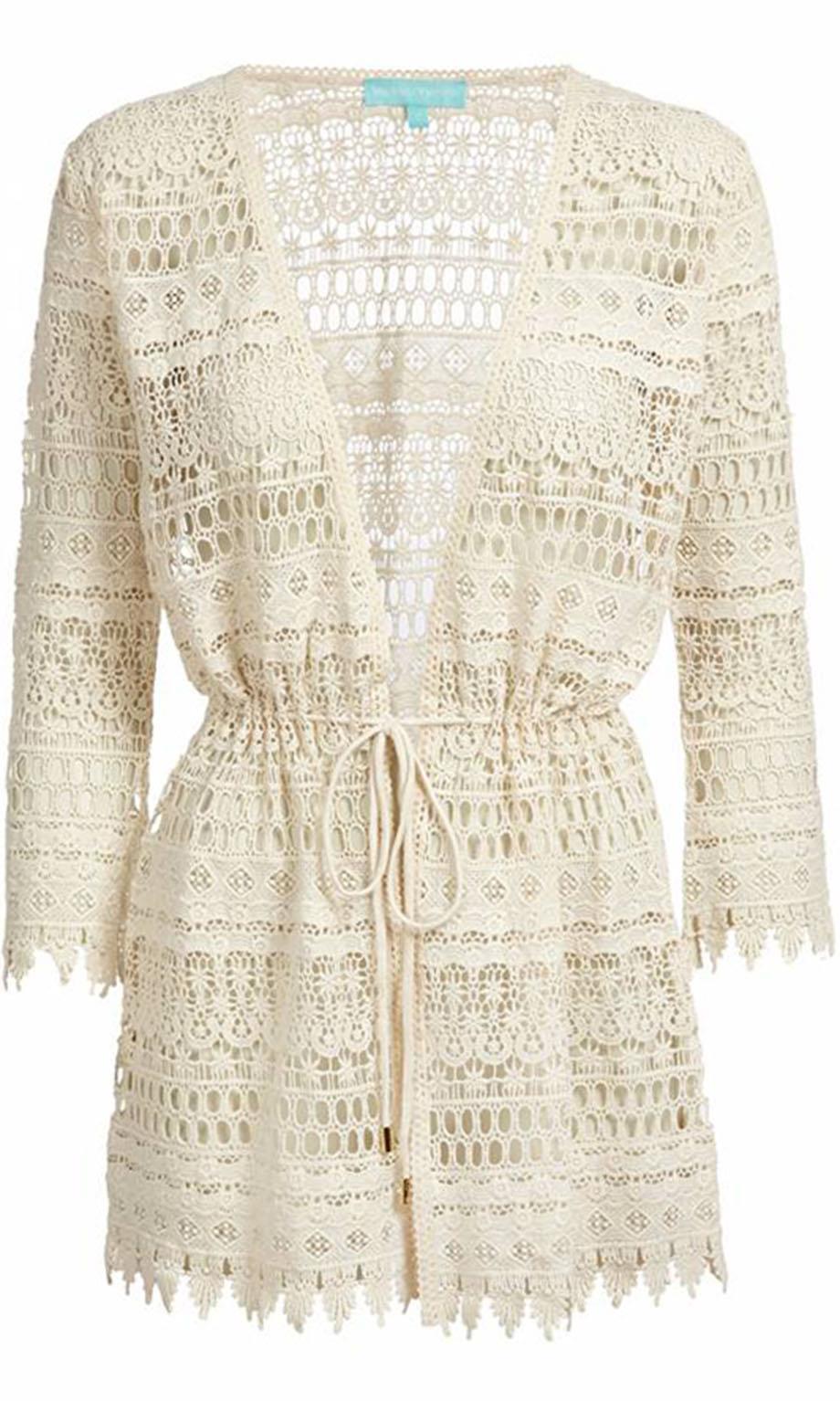 MELISSA ODABASH CAROLINE CROCHET COTTON ROBE SMALL