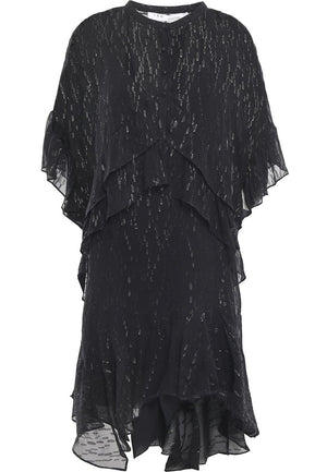 IRO REVOLVE RUFFLED FIL COUP SILK BLEND CHIFFON MINI DRESS FR 38 UK 10 | nikkibradford IRO REVOLVE RUFFLED FIL COUP SILK BLEND CHIFFON MINI DRESS FR 38 UK 10 | nikkibradford