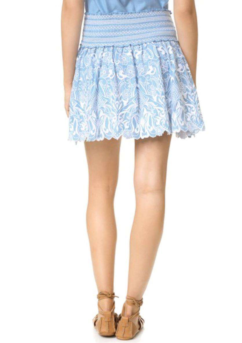 PARKER TADDY EMBROIDERED MINI SKIRT SMALL