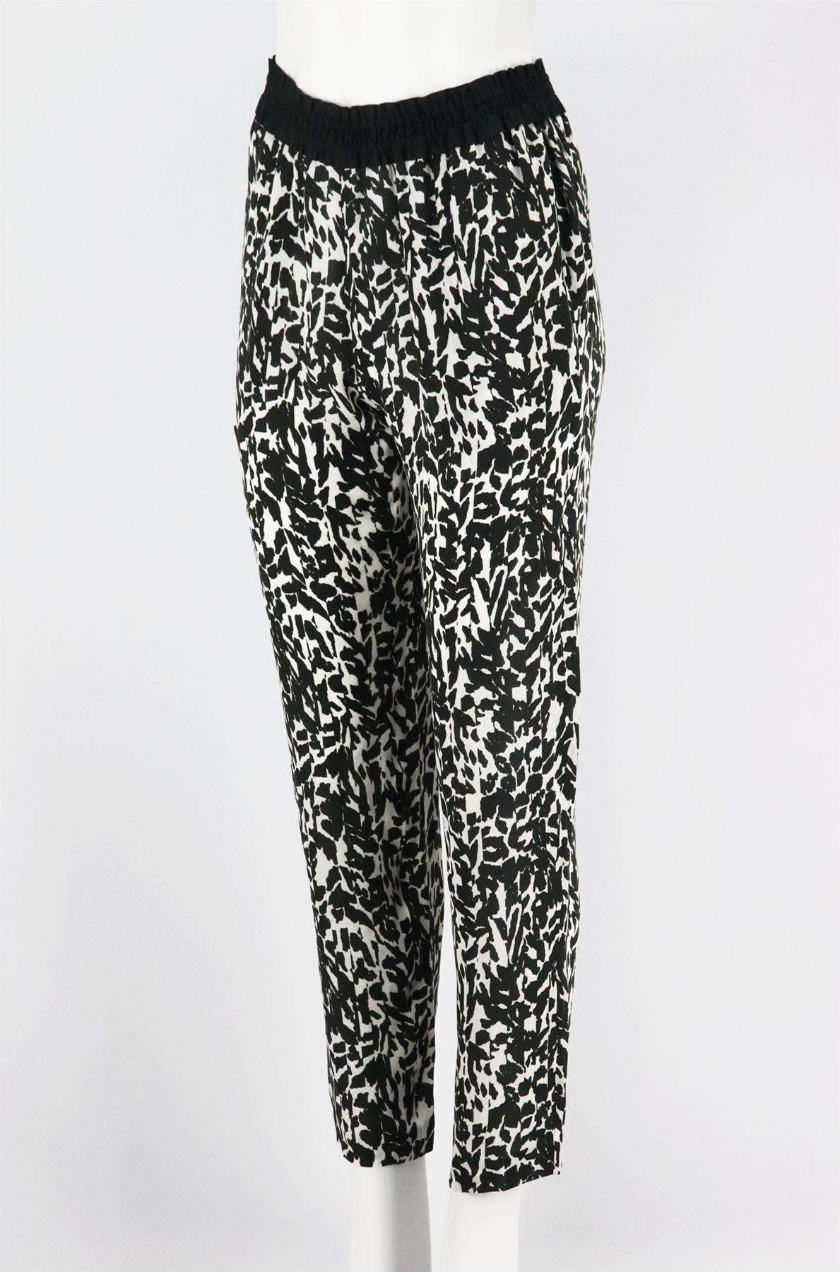 ISABEL MARANT MUSK LEOPARD PRINT SILK CHIFFON PANTS FR 38 UK 10