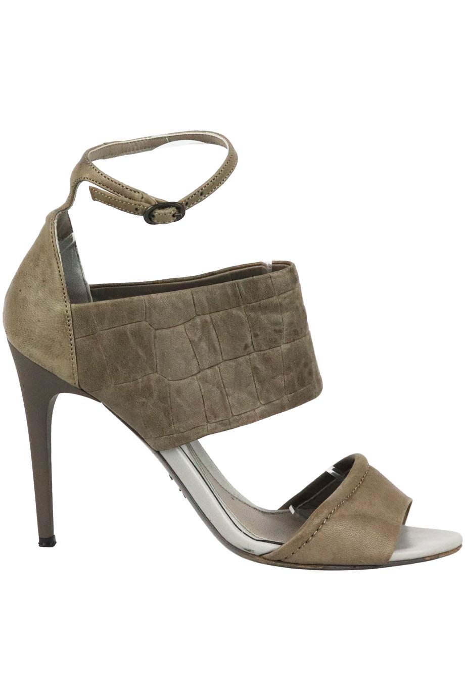 MCQ ALEXANDER MCQUEEN CROC EFFECT LEATHER SANDALS EU 40 UK 7 US 10