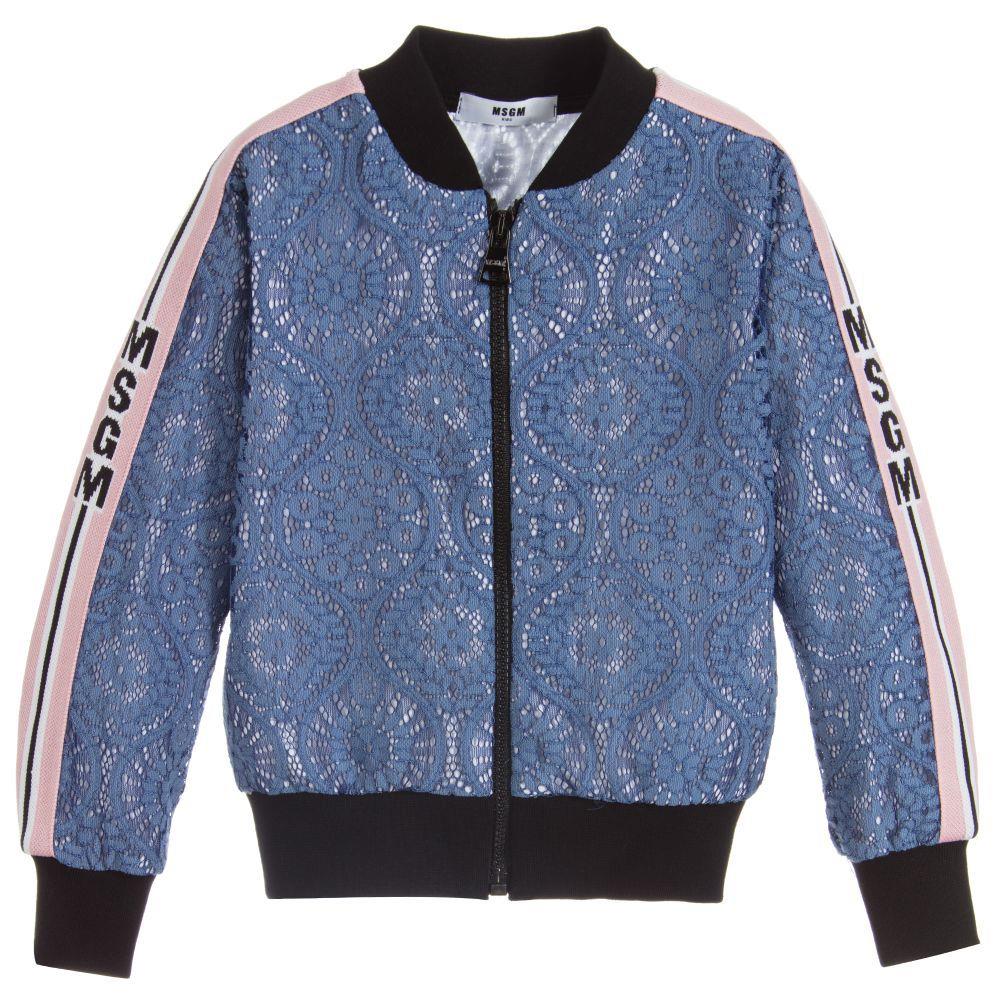 MSGM KIDS GIRLS LACE BOMBER JACKET 6 YEARS
