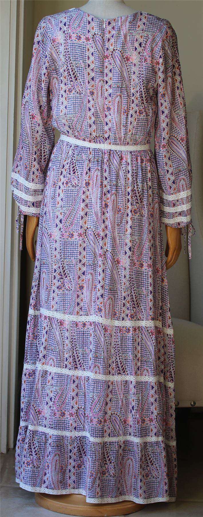 MELISSA ODABASH KRISTEN PAISLEY-PRINT LACE MAXI DRESS MEDIUM