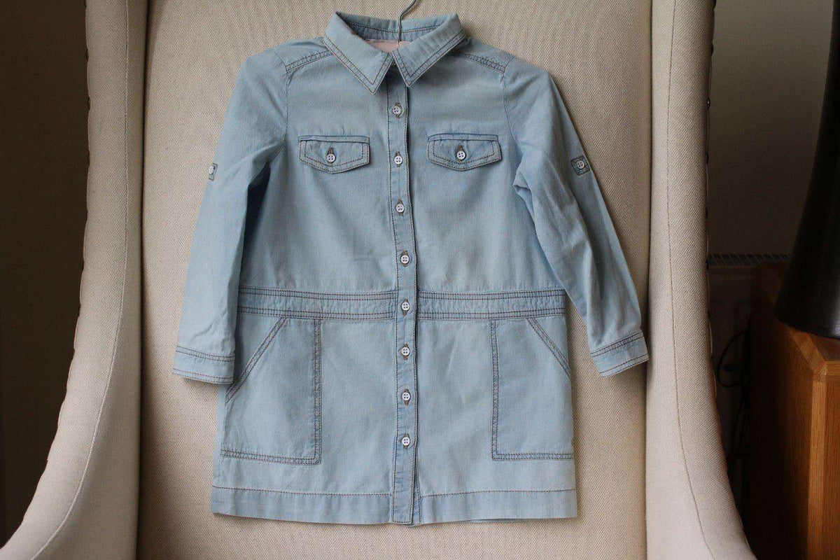 BONPOINT BABY GIRLS CHAMBRAY JUMPSUIT 3 YEARS