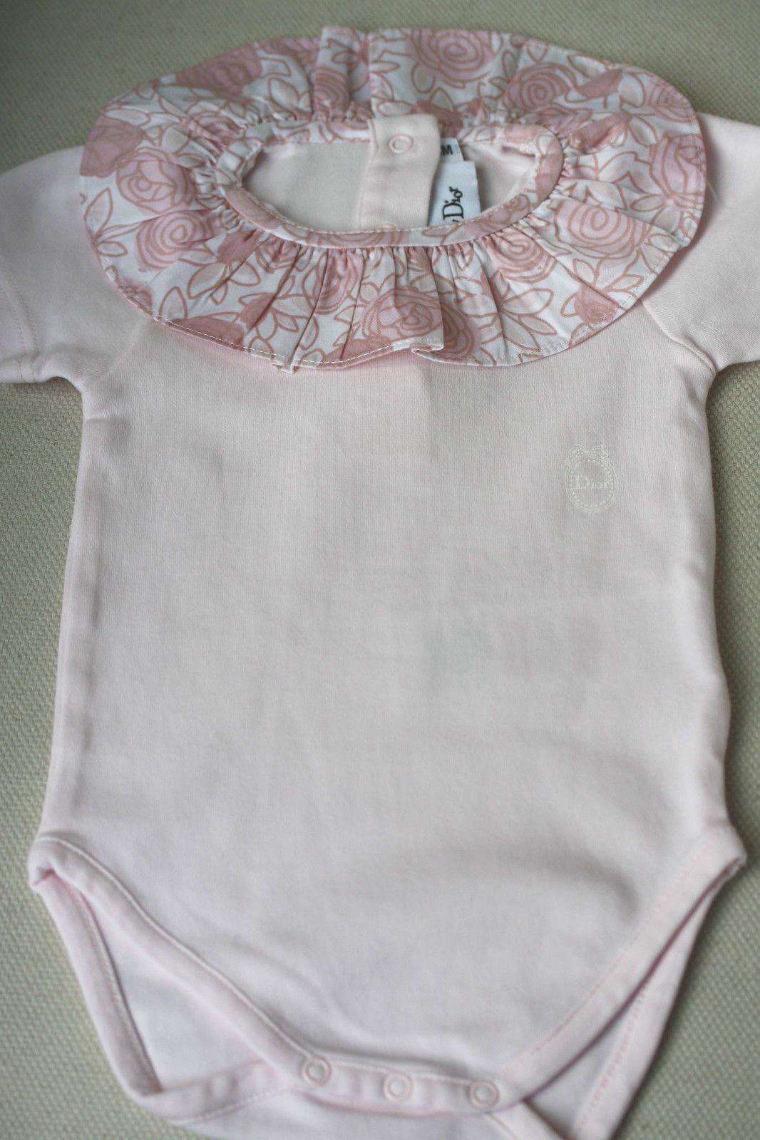 BABY DIOR FLOWER COLLAR PINK BODYSUIT 3 MONTHS
