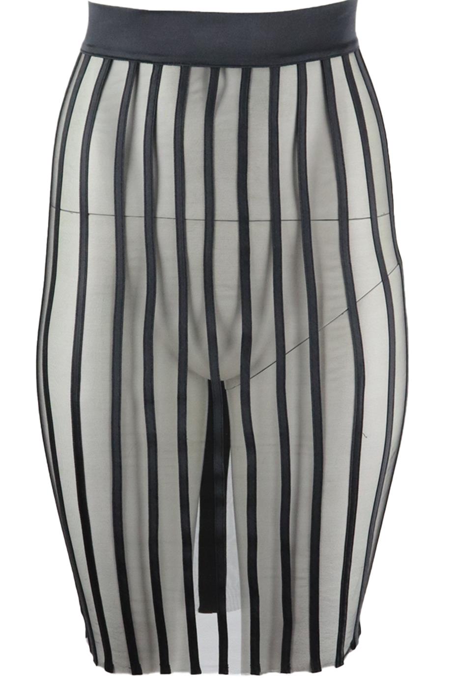 LA PERLA SATIN TRIMMED MESH SKIRT IT 40 UK 8