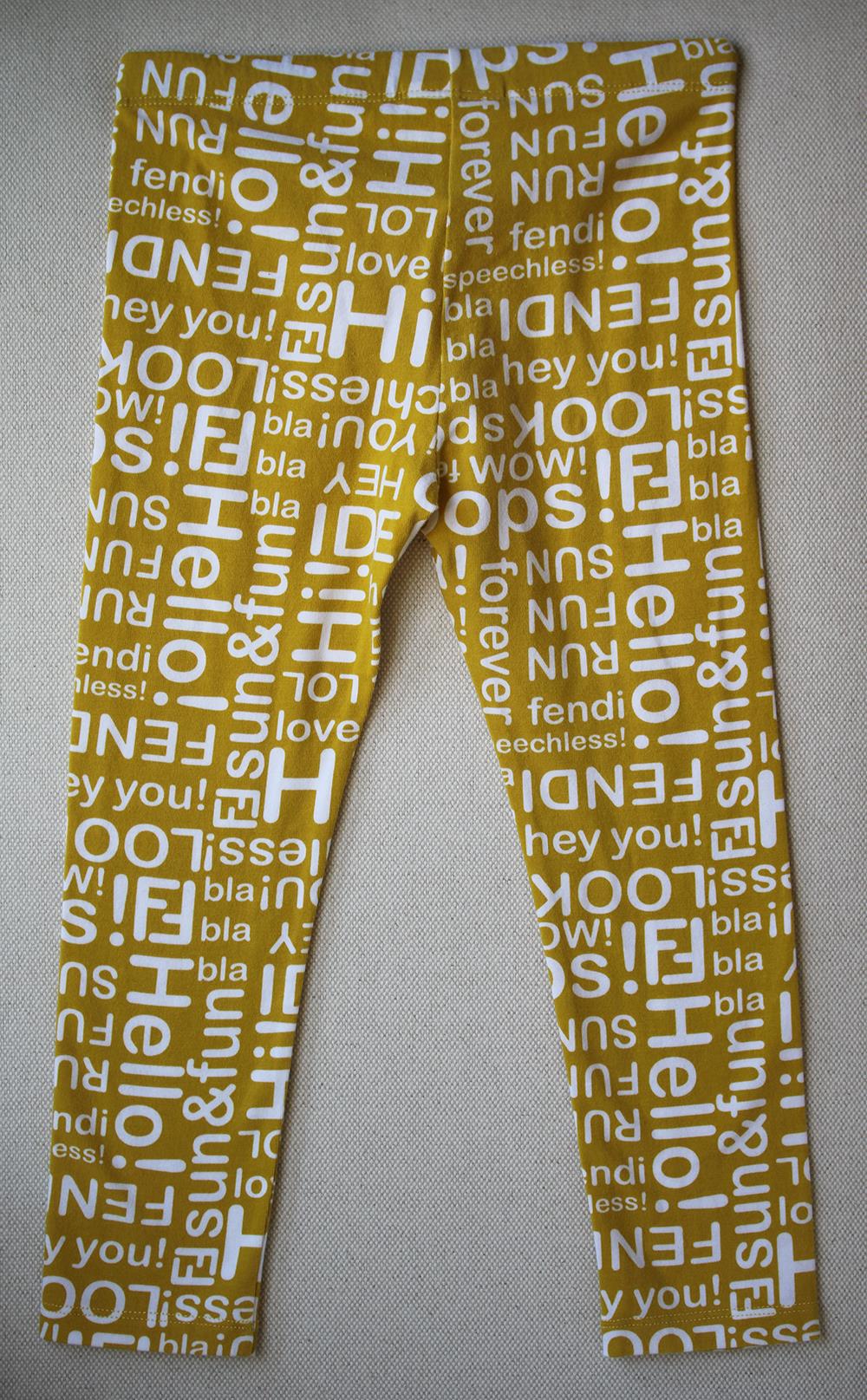 FENDI KIDS GIRLS TEXT LEGGINGS 4 YEARS
