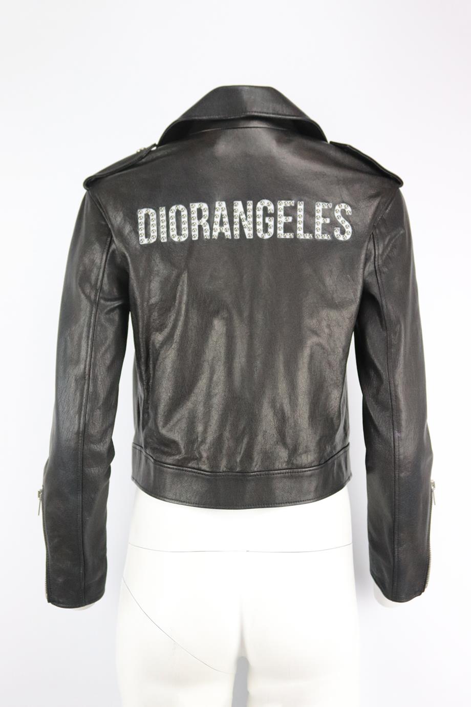 CHRISTIAN DIOR DIORANGELES LEATHER BIKER JACKET FR 36 UK 8