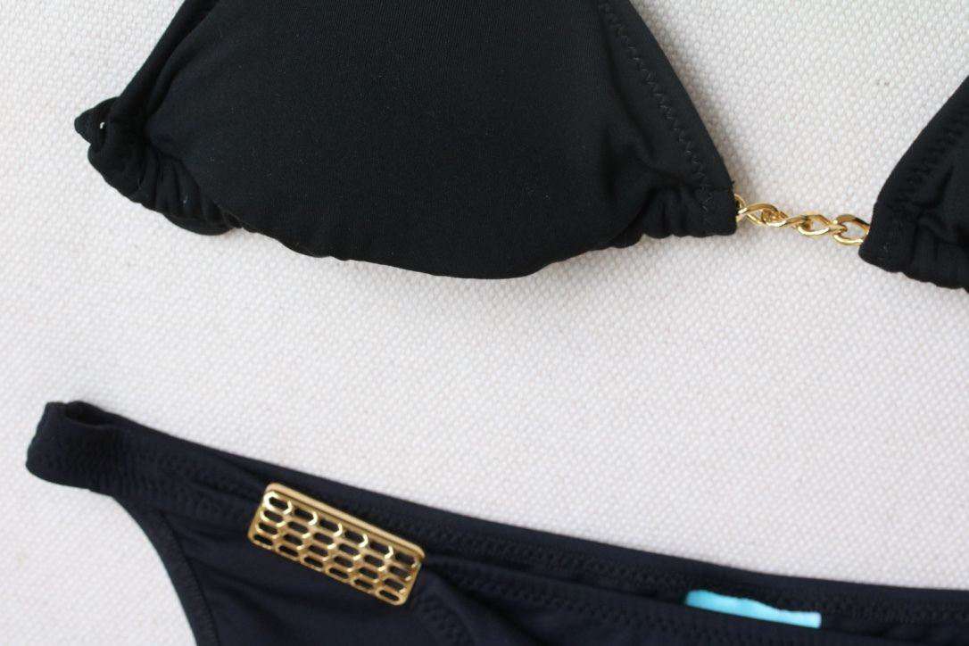 MELISSA ODABASH BLACK CHAIN BIKINI UK 8/10