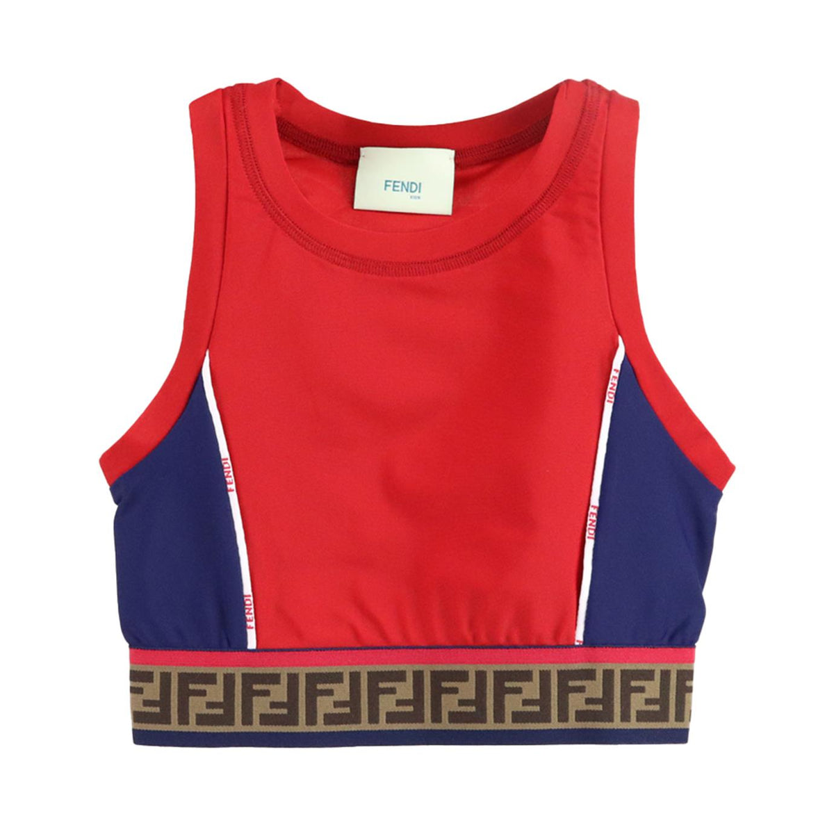 FENDI KIDS GIRLS FF STRETCH CROP TOP 6 YEARS