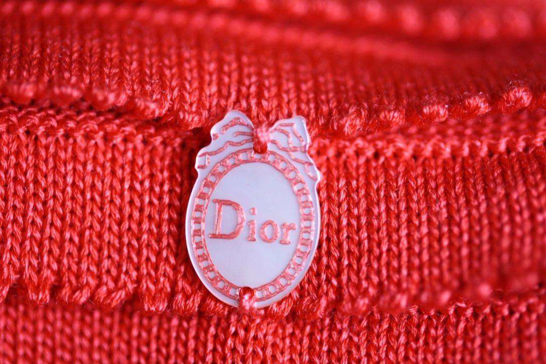 BABY DIOR RED SILK AND COTTON KNIT DRESS 18 MONTHS