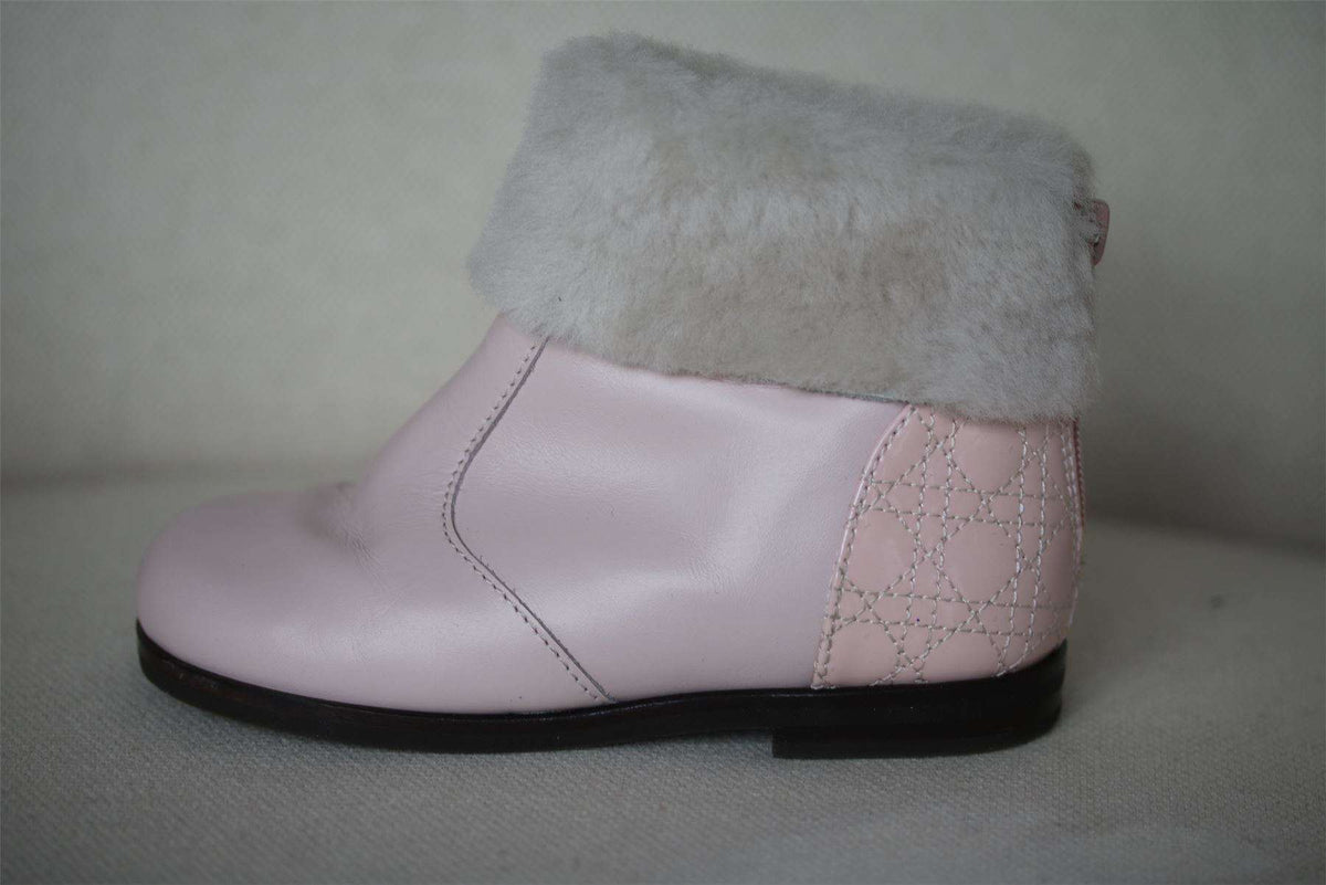 DIOR GIRLS PALE PINK ANKLE BOOTS EU 24 UK 7