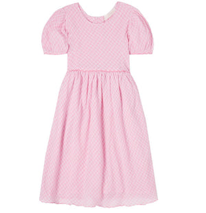 LOVESHACKFANCY KIDS GIRLS CHECKED COTTON VOILE MAXI DRESS 5-6 YEARS
