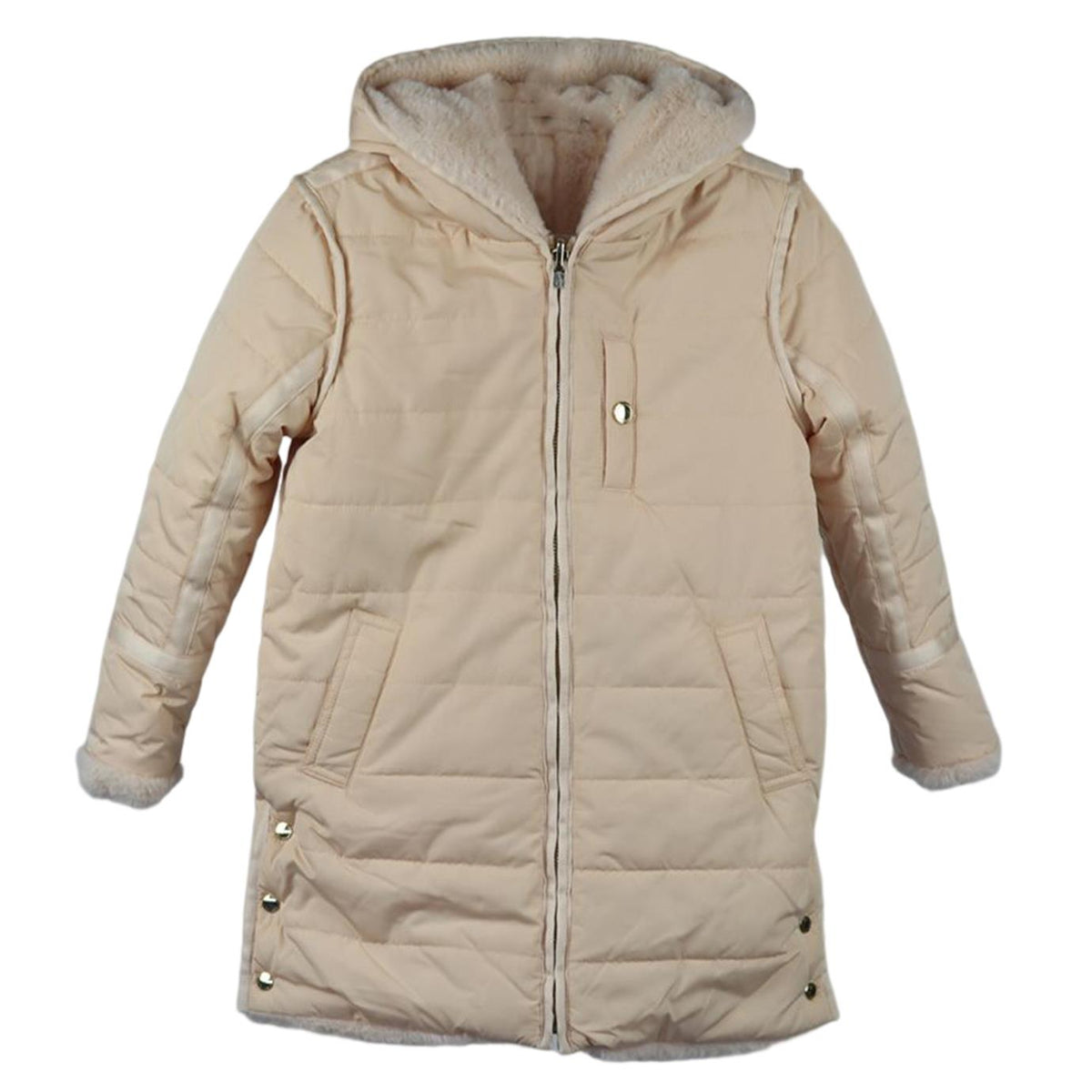 CHLOÉ KIDS GIRLS REVERSIBLE FAUX FUR PADDED COAT 8 YEARS