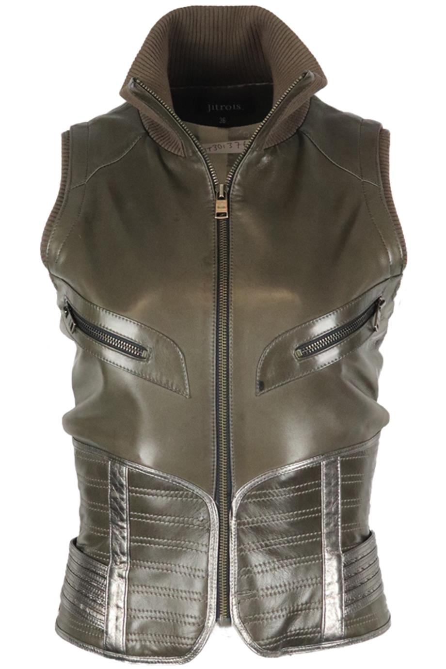 JITROS LEATHER GILET FR 36 UK 8