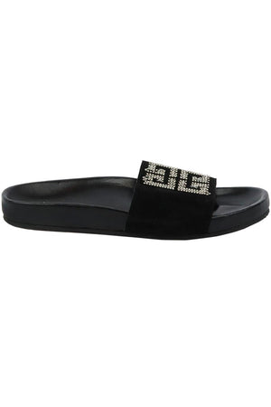 GIVENCHY LOGO EMBELLISHED SUEDE SLIDES EU 38.5 UK 5.5 US 8.5