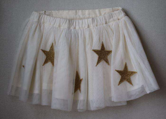 STELLA MCCARTNEY KIDS GIRLS IVORY TULLE HONEY SKIRT WITH GOLD STARS 4 YEARS