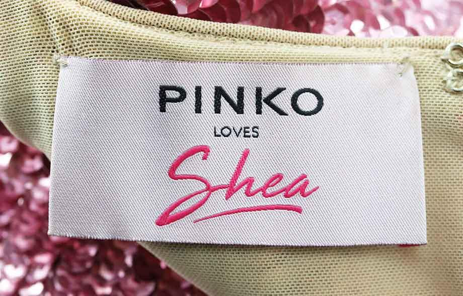 PINKO LOVES SHEA RUCHED SEQUINED JERSEY MINI DRESS IT 44 UK 12