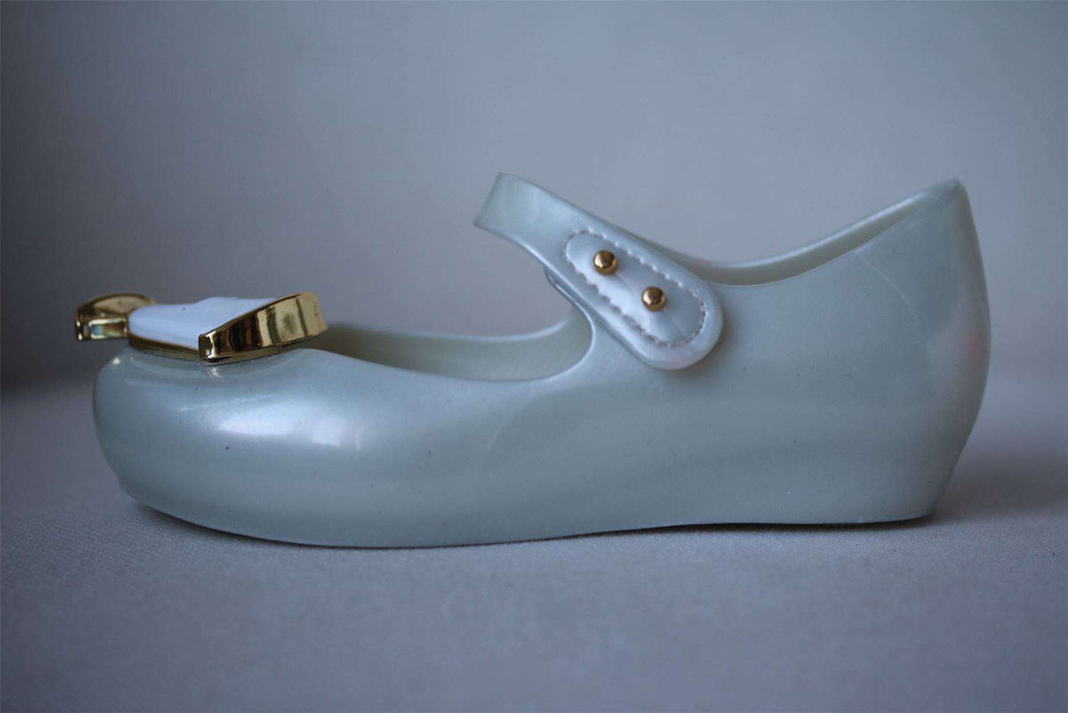 MINI MELISSA BEAUTY & THE BEAST PEARL WHITE JELLY SHOES EU 27 UK 9